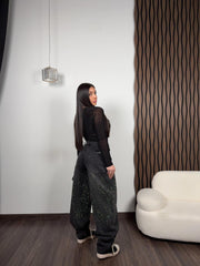 Jeans Balloon Strass D5768-24