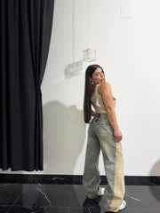 Jeans Strass Sand