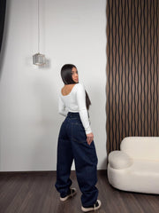 Jeans Balloon Strass MI25152